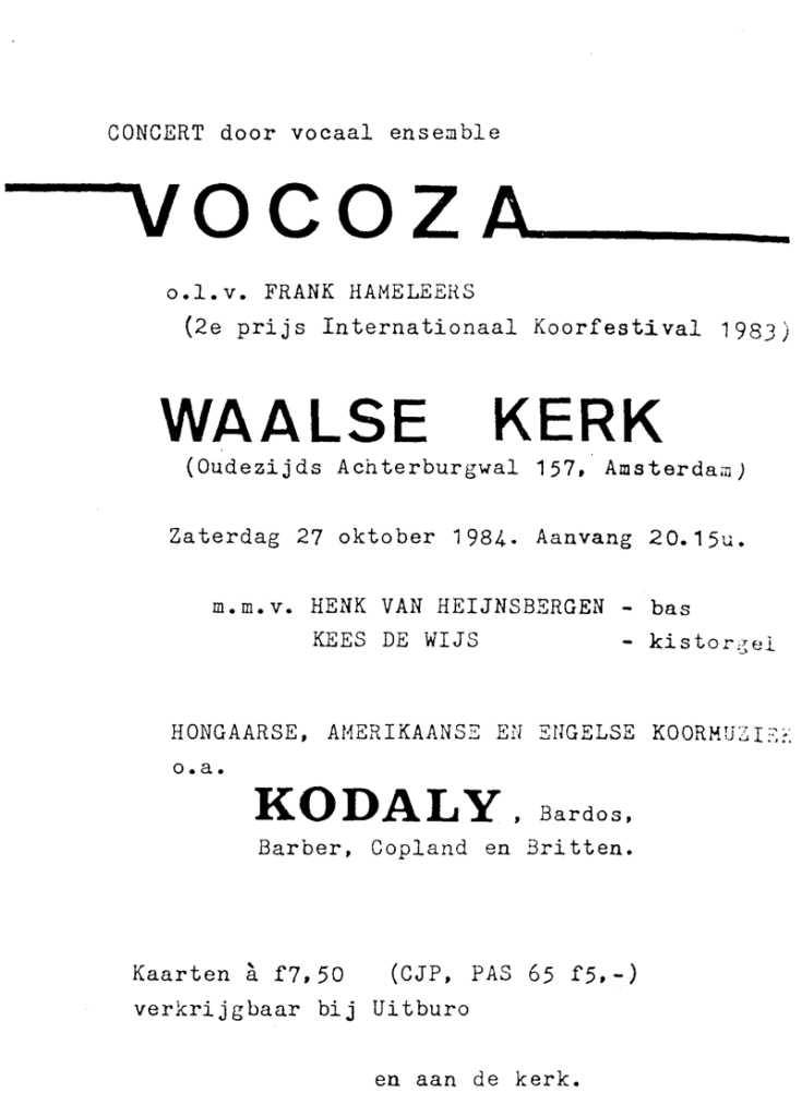 Flyer concert okt 1984